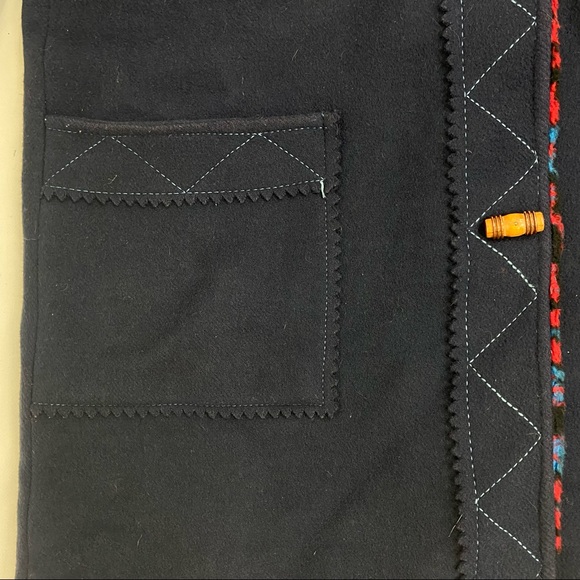 David of Boston blue wool fleece lined hooded  toggle button long coat. - Picture 4 of 14